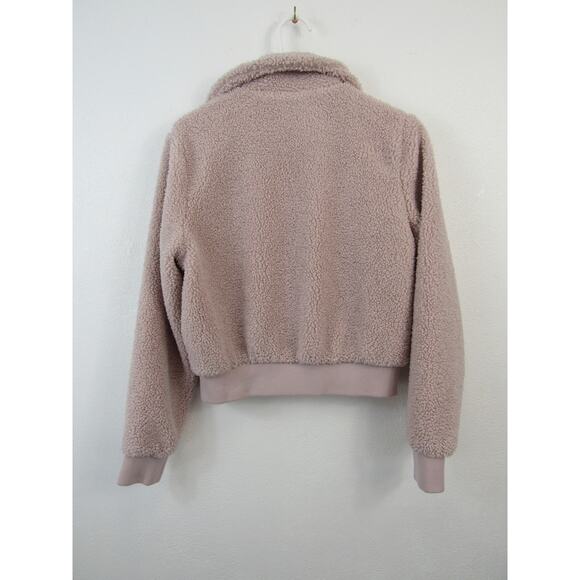 Haribo Medium Baby Pink Juniors Fleece Teddy Crop Zip Up Lined Jacket Blush - Picture 8 of 8